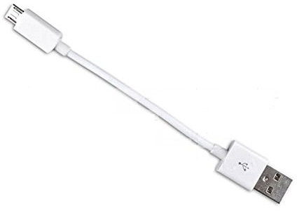 REY Cable Micro USB a USB para Carga y Transferencia de Datos, 10 cm Blanco