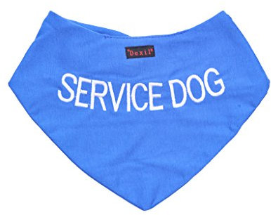 Service Dog Hundehalstuch, blau, hochwertig, bestickt, mit Botschaft, modisches Accessoire, verhindert Unfälle durch Warnung anderer Hunde im Voraus