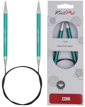 KnitPro Rundstricknadel, Aluminium, Grün, 150cm / 8mm, KP47216, 150cm / 8.00mm