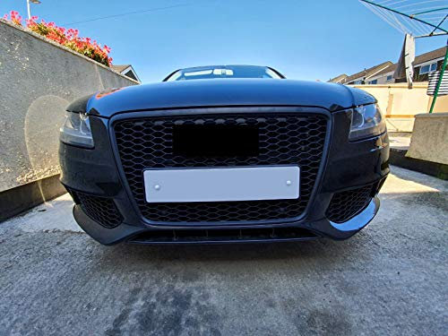 Kompatibel mit A4 B8 8K 07-12 Kühlergrill Sport Waben-Grill Lüftungsgitter Schwarz Matt