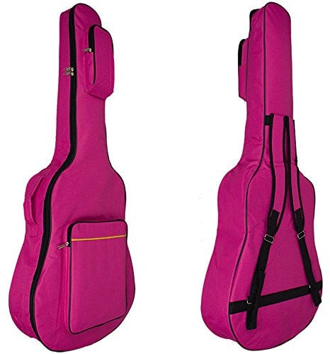 MINGZE Custodie per chitarra,Borsa per chitarra da 41 pollici, zaino per chitarra impermeabile spesso più cotone, una varietà di colori (rosso)
