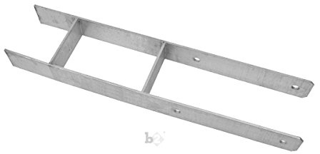 b2 Pfostenträger Pfostenanker H-Form verzinkt 71x5,6x600 mm