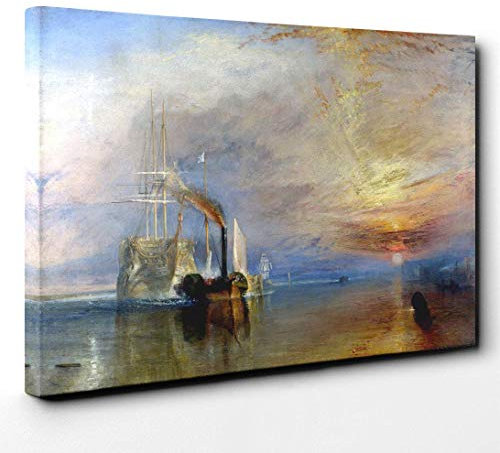 Big Box Art Canvas Print Wall Art Joseph Mallord William Turner The Fighting Temeraire | Mounted & Stretched Box Frame Picture | Home Decor for Kitchen, Living Room, Bedroom, Multi-Colour, 30x20 Inch