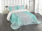 ABAKUHAUS Grau und Türkis Tagesdecke Set, Ombre Ethnic, Set mit Kissenbezügen Waschbar, für Einzelbetten 170 x 220 cm, Türkis Grau