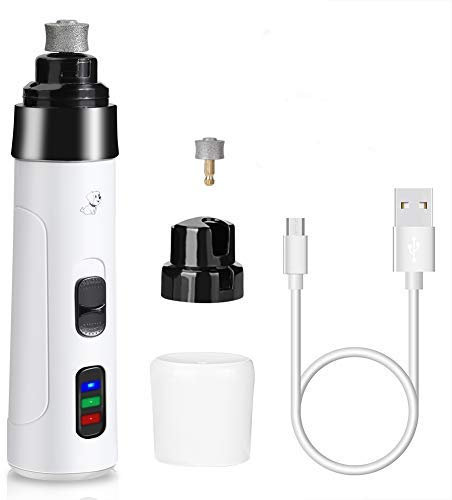 YOUTHINK Pet Nail Grinder Ultra Quiet Electric Dog Nail File Trimmer with 3 Ports, Quick USB Rechargeable, Adjustable Speed Cat Gentle Claw Care for Dogs Cats Rabbits