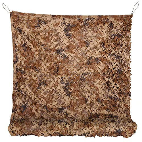 Tongcamo 150D Camo Filet de Chasse pour la Chasse, Le Soleil, la décoration, la clôture, la fête, Beige, 2x2M(6.5X6.5FT)