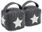 Nicola Spring Fabric Door Stop - Star - Grey - Pack of 2 - Indoor Herringbone Decorative Wedge Stopper Interior Weighted Doorstop with Handle for Home, Office