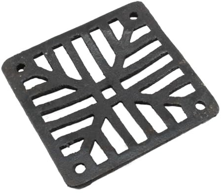 Black Cast Square Drain Grate Gully Grid Cover (7 175mm x 10mm)