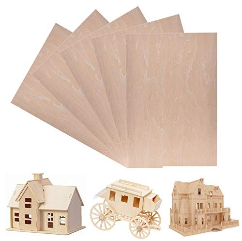 5 Stück 300 x 200 x 1,5 mm Lindenholz Sperrholz dünne Holzplatten für Bastelprojekte