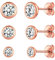 ChicSilver Damen Rosegold Ohrstecker mit Zirkonia 3mm 4mm 5mm 3 Paar Knorpel Ohrringe Set für Braut Brautjungfer Model