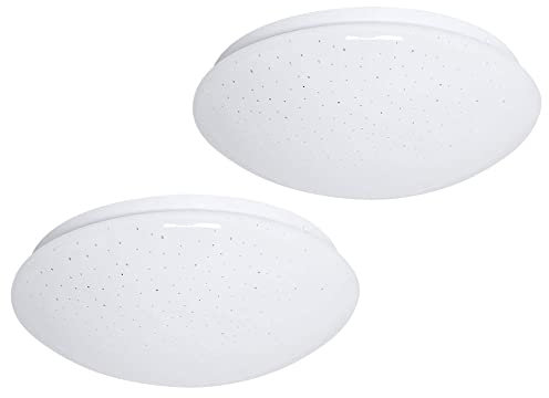 etc-shop 2er Set LED Decken Lampen Wohn Schlaf Zimmer Beleuchtung Sternenhimmel Effekt Leuchten weiß
