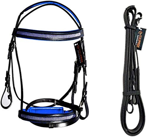 Equipride Stirnband mit Strasssteinen, kurvenförmig, Königsblau