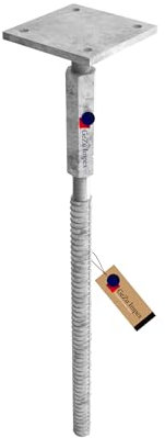 GeZu Impex® Pfostenträger Lothar zum einbetonieren 110 x 110 mm, Höhe: 500-560 mm Stützfuß Pfostenschuh