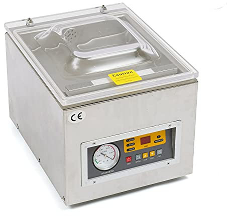 Envasadora y selladora al vacío de acero inoxidable, envasadora de mesa industrial y profesional DZ-260 120 W