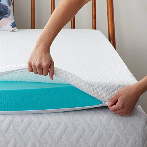 LUCID Coprimaterasso morbido e traspirante, lavabile in lavatrice, antiscivolo (topper non incluso), letto matrimoniale (135 x 190 cm), 5 cm
