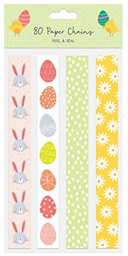 Tallon International Easter Room Decorations, Banners, Garlands - 80 Paper Chains / 4 Designs