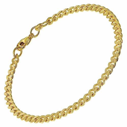 trendor Armband Gold 333/8K Flachpanzer-Armband 4,1 mm breit zeitloser Armschmuck für Damen und Herren, elegante Geschenkidee, 51874-21 21 cm