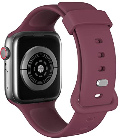 AOTUAO Correa Compatible con Apple Watch Correa 45mm 44mm 42mm para Mujeres Hombres, Deportivas de Silicona Correa de Repuest para iWatch SE Series 9 8 7 6 5 4 3 2 1, Burgundy