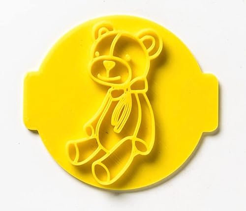 The Cookie Cutter Hub Embosseur mignon en forme de nounours pour cupcake, fondant, pâte à modeler, décoration de gâteau