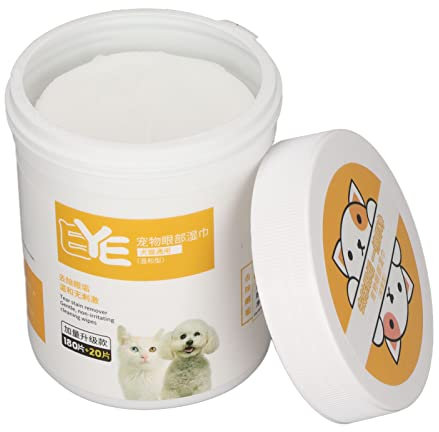 Qcwwy Lot de 200 Lingettes pour Les Yeux d'animaux de Compagnie, Nettoyant pour Les Yeux de Chien de Chat, Lingettes Douces Anti-Taches pour Chiens et Chats