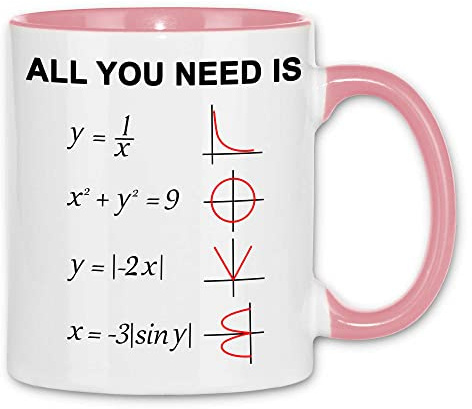 wowshirt Tasse All You Need is Love Mathe-Lehrer Mathematik Nerd Geek Uni Student, Farbe:White - Pink