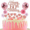 Tortendeko 60. Geburtstag Rosegold - Happy Birthday Glitter Cake Topper für Junge und Mädchen - Kuchendeko 60 Jahre