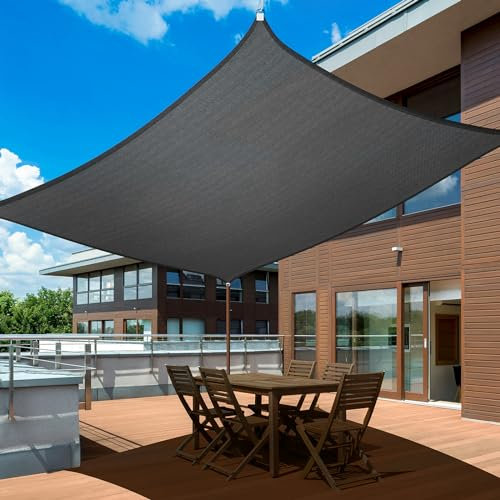 UIRWAY Vela Ombreggiante 3 x 4 m Rettangolare Tenda Parasole,Traspirante,95% Protezione UV per Giardino, Patio, Pergola, Cortile - Anthracite