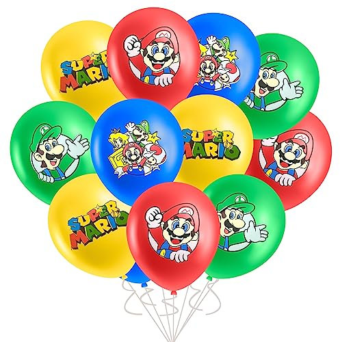 30PCS Geburtstag Deko, 7 Farben Latex Balloons, Luftballon, Kindergeburtstag Ballon Set, Geburtstagsdeko, für Super Kindergeburtstag