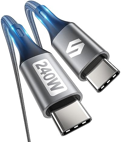 Silkland 240W Cable USB C Carga Rapida 3m, 48V PD 3.1 5A USB Tipo C QC4.0, Cable USB-C a USB-C 140W 100W para MacBook Pro/Air, Laptop, iPad Pro/Air, Samsung S23 Ultra S22, Pixel7, Powerbank, Tableta