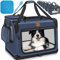 TRESKO® Hundebox faltbar inkl. Leckmatte, Spatel & Reflektoren XL 83x58x58cm | Transportbox für Hunde und Katzen | Hundetransportbox Auto für kleine & große Hunde | Hundetasche robust Navyblau
