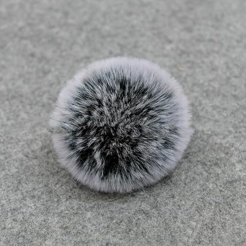 20 Stück Kunstfell Pompon Künstlicher Haarball Kunstfell Bommel Fellbommel 5cm DIY Kunstpelz Pom Poms Ball für Damen Mädchen Tasche Anhänger Dekoration Strickmützen Schuhe Schal Zubehör -Schwarz Weiße