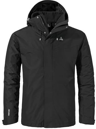 Schöffel Herren 3in1 Jacket Style Okere MNS, wasserdichte, atmungsaktive Outdoorjacke mit herausnehmbarer Fleecejacke, warme 3in1 Jacke mit verstellbarer Kapuze, black, 56