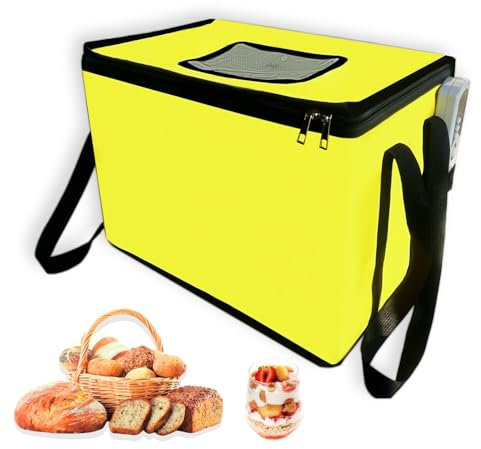 Caja de prueba para masa de pan con alfombrilla de calefacción de grafeno, caja versátil de 30 litros, caja de prueba de masa de aluminio impermeable, contenedor de refrigeración/aislamiento con asa