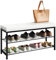 VCM Schuhregal | Maße ca. H. 48 x B. 90 x T. 30 cm | Sitzbank im Industrie Style Design | Schuhbank - Taliro Weiß