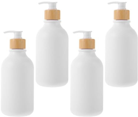 Lot De 4 Flacons Pompe Vides De 300 ML pour Shampoing Lotion Produits De Beauté Flacons Distributeurs Rechargeables