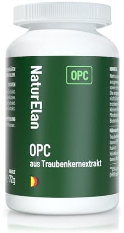OPC Traubenkernextrakt hochdosiert Blutdruck Kapseln mit Kalium hochdosiert, Schwarzem Knoblauch, Beetroot extract und Bilberry extract, Vegan, Hergestellt in DE