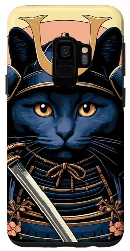 Hülle für Galaxy S9 Samurai Warrior Cat Japaner Sonnenuntergang Katzenliebhaber