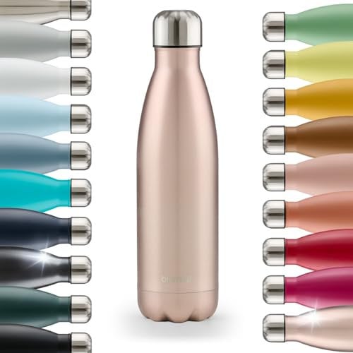 Blumtal® Botella termica Charles - botella termica 750ml sin BPA - botella agua acero inoxidable - botellas de agua acero inoxidable aislada - botella acero inoxidable - Metal rosa