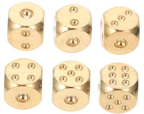 ifundom 6stücke Messing Würfel Requisite Für Partyspiel Mit Zarten Würfeln Solides Design Für Dauerhaften Gebrauch