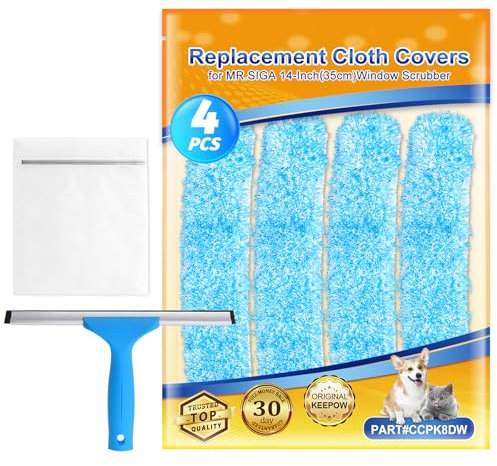 ZaKaBox 14 inch for MR.SIGA Window Squeegee Microfiber Cloth, for SWISSPACK Window Cleaning Kit, Universal 35 cm Window Cleaning Equipment Cloth, 4 Pack for Unger 35 cm Window Cleaning Squeegee