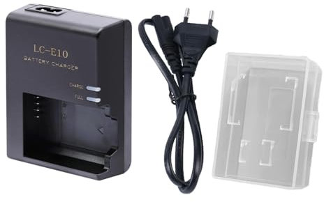 KWTOUL LC-E10 Chargeur Rapide de Batterie pour Batteries LP-E10, LC-E10C, LC-E10E Compatible avec Canon EOS Rebel T7, T6, T5, T3, T100, 4000D, 3000D, 2000D, 1500D, 1300D, 1200D, 1100D