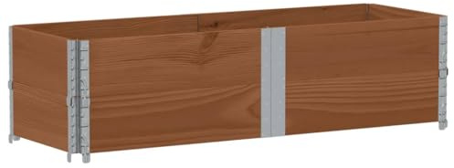 vidaXL Paletten Aufsatzrahmen 3 STK., Palettenrahmen Hochbeet, Holzrahmen Stapelbar Faltbar, Stapelrahmen Gartenbeet, Braun Massivholz Kiefer