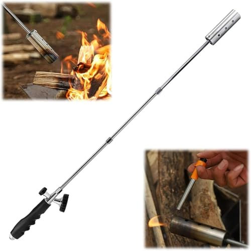 Unkrautvernichter, verstellbare Flamme, Gartenbrenner, abnehmbarer langer Arm Unkrautfackel und Flammenregelventil, Unkrautfackeln für draußen, für Garten, Baumstümpfe, Holz, schmelzendes Eis,
