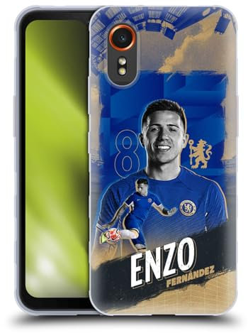 Head Case Designs Offizielle Chelsea Football Club Enzo Fernández 2023/24 Erstes Team Soft Gel Handyhülle Hülle kompatibel mit Samsung Galaxy Xcover7 5G
