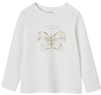 Vertbaudet Mädchen Shirt mit Paillettenmotiv weiß 116