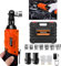 DICN 3/8 Cordless Electric Ratchet Wrench,12V Power Ratchet Tool Kit 40NM with 2-Pack 1500mAh Batteries, Fast Charger, 7 Sockets - Orange