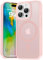 Natiiozie Magnetica Cover per iPhone 16 Pro Compatibile con MagSafe Custodia Traslucida Opaca Posteriore, Antiurto Anti-impronta Resistente ai Graffi Protettiva Rosa pallido