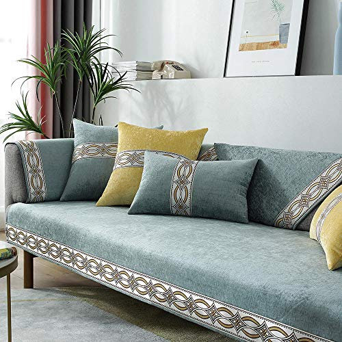 L-förmiger Sofabezug aus Acryl, hellgrün, für Wohnzimmer, Ecksofa, Schutz, bunt und stilvoll