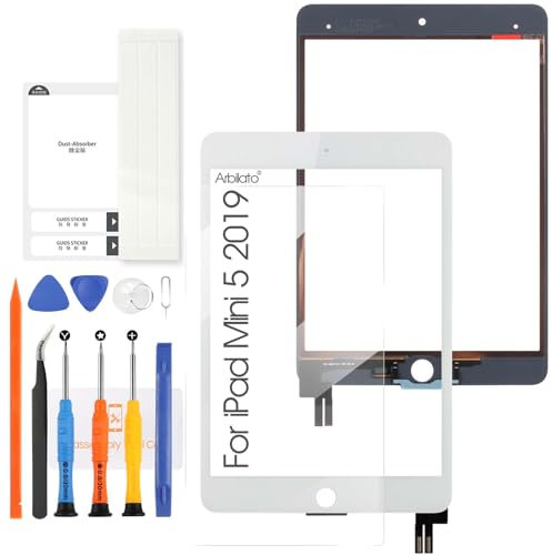 Arbilato Touch Screen per iPad Mini 5 2019 7.9 - per iPad Mini5 Schermo Sostituzione A2126 A2124 A2133 A2125 Digitalizzatore Vetro Pannello Riparazione Kit (No Display LCD) (Bianco)