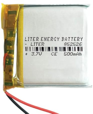 Battery 852526 LiPo 3.7V 500mAh 1.85Wh 1S 5C Liter Energy Battery for Electronics Rechargeable Portable Phone Smartwatch video light GPS - Not compatible for Radio Control 28x25x8.5mm (500mAh|852526)
